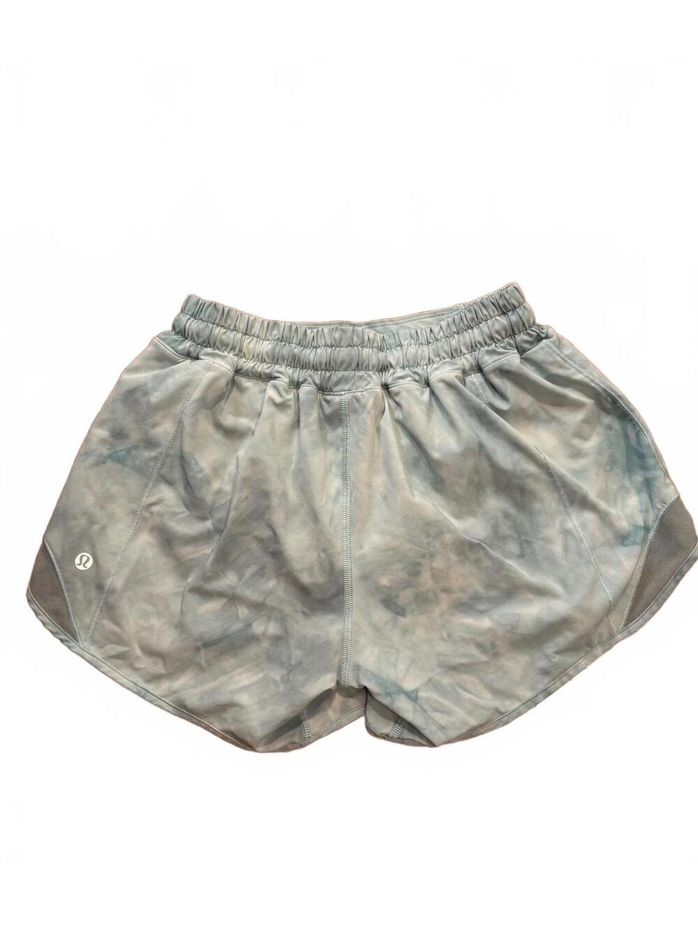 Lululemon Women's Hotty Hot Athletic Shorts Light Blue Tie-Dye Pattern Size 4